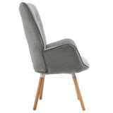 Scandinavian armchair with comfortable backrest and armrests in gray fabric - KAS FABRIC GRAY NATURE WOOD