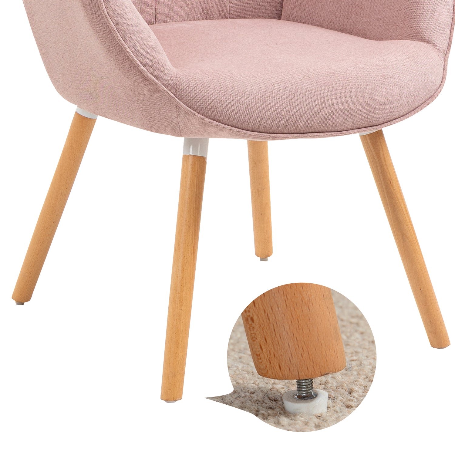 Set of Scandinavian armchair and footstool in pink fabric - KAS OTTOMAN FABRIC PINK