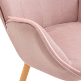 Set of Scandinavian armchair and footstool in pink fabric - KAS OTTOMAN FABRIC PINK