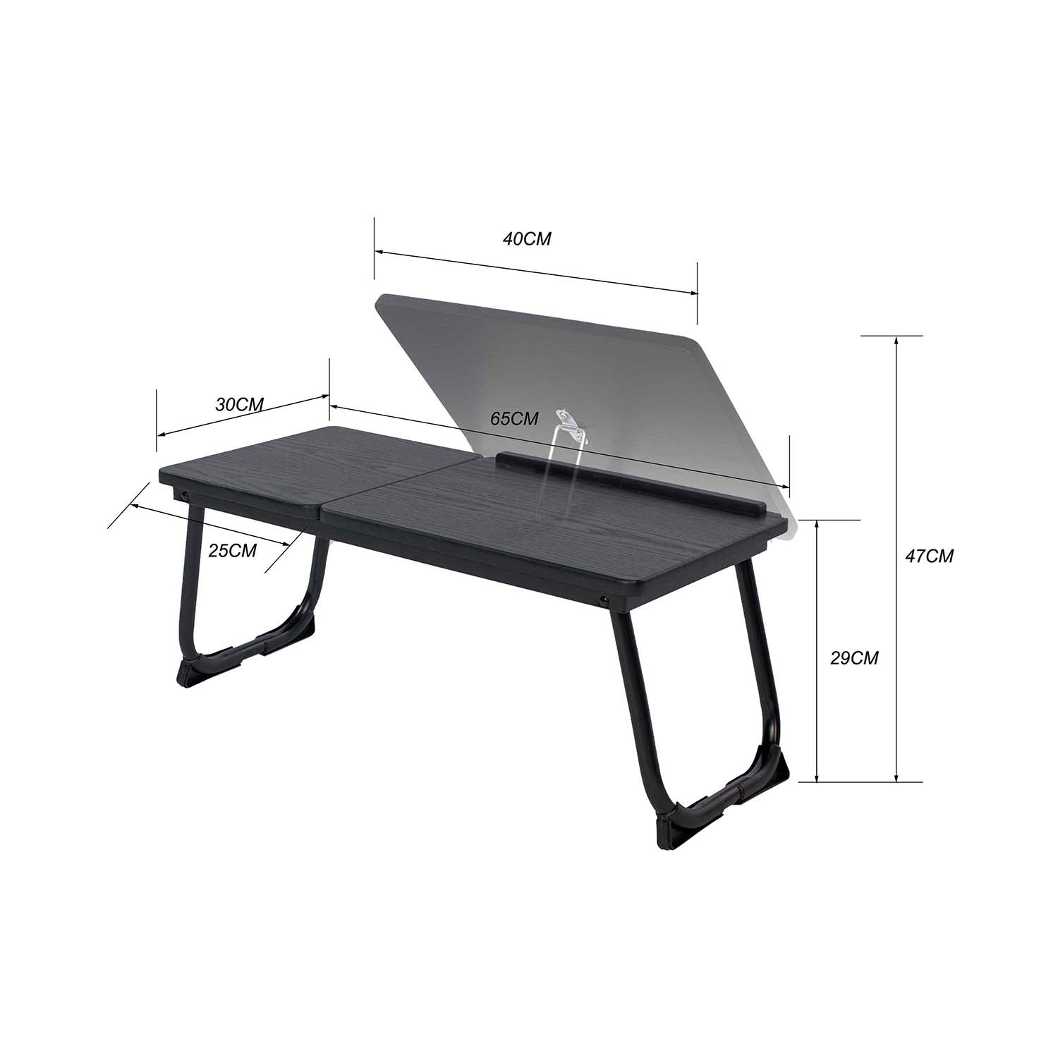 Bed table/PC computer support with feet - MAMIE BLACK WOOD