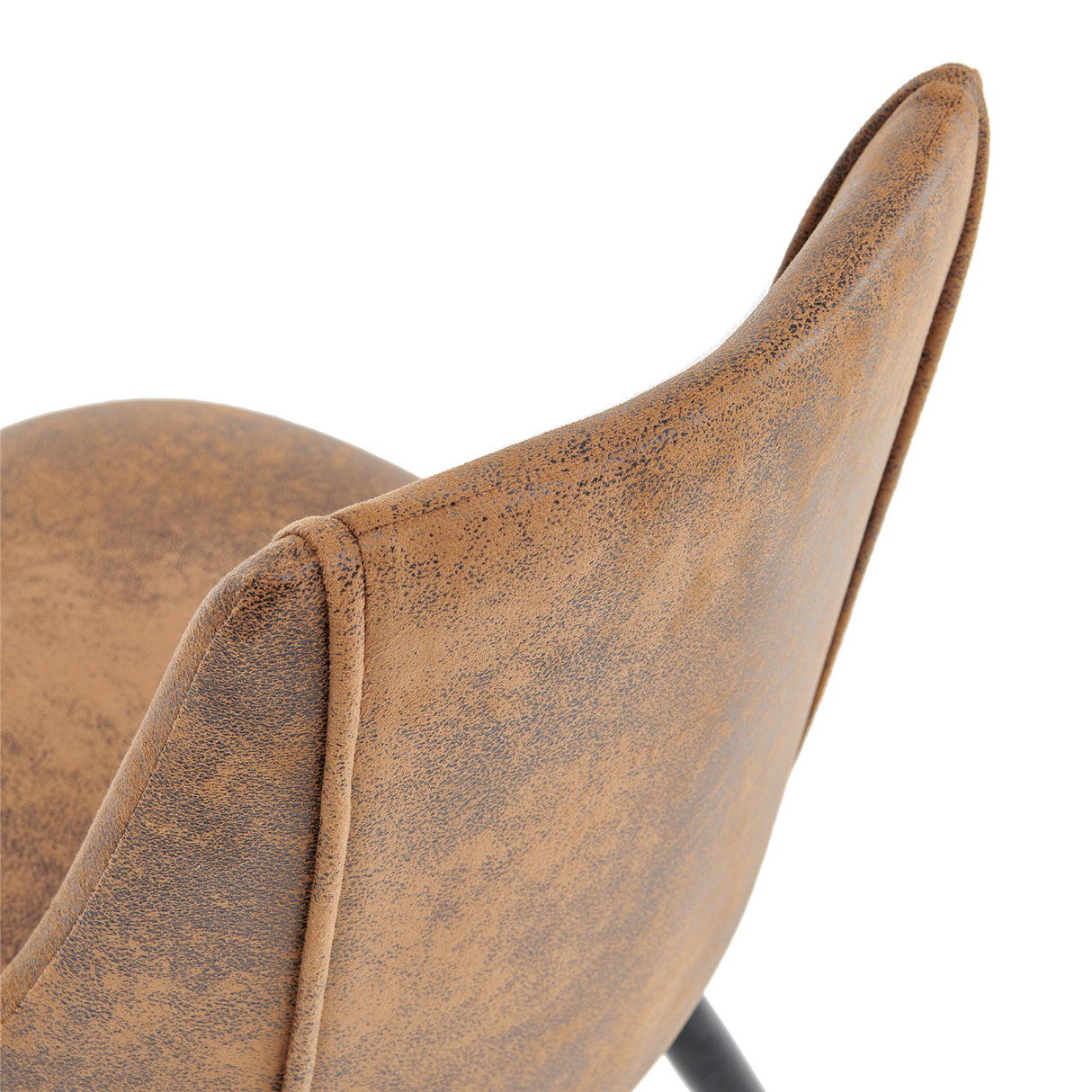 Lot de 2 chaises de salle à manger en suédine, pieds en métal noir et doré, SMEG SUEDE BROWN BG