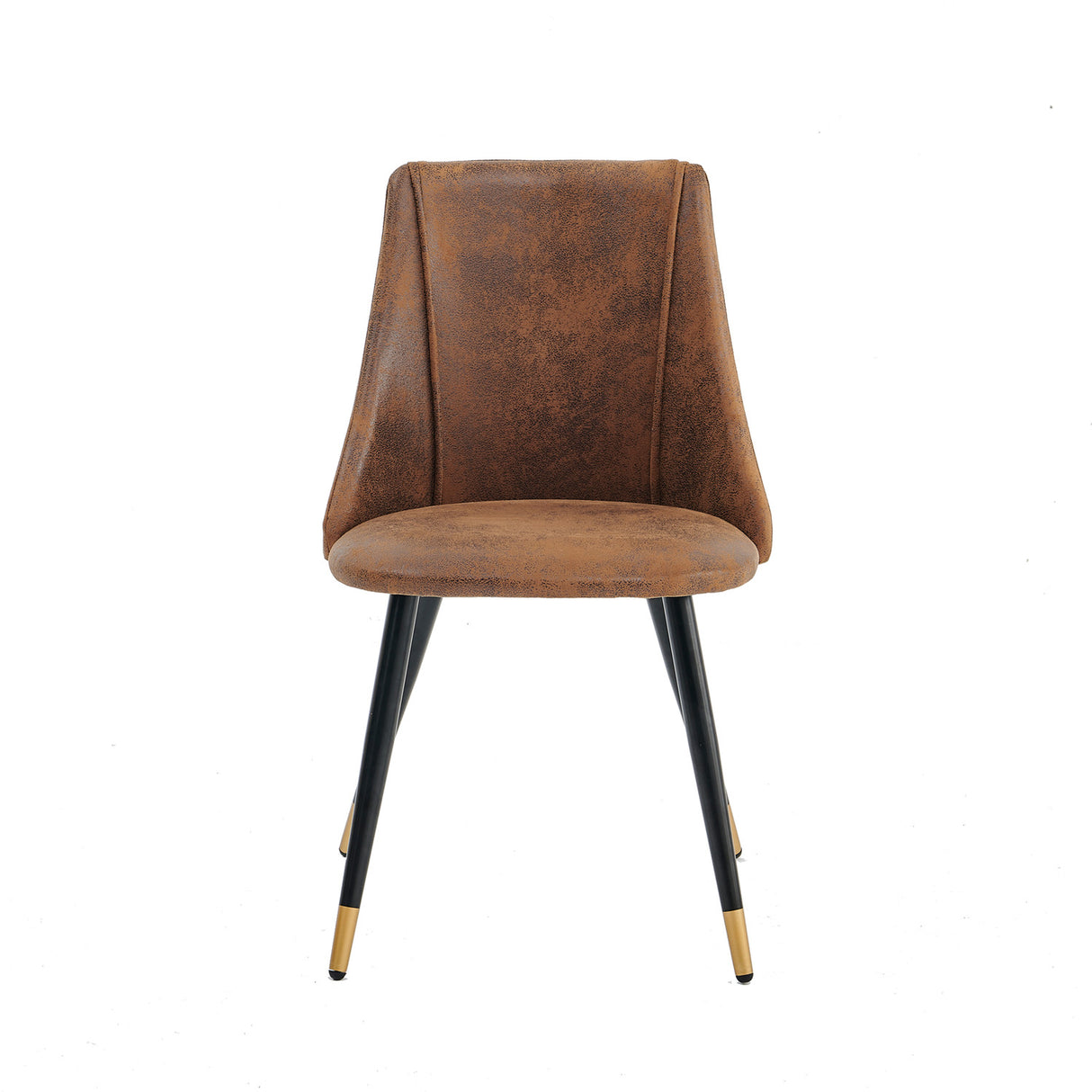 Lot de 2 chaises de salle à manger en suédine, pieds en métal noir et doré, SMEG SUEDE BROWN BG