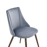 Lot de 2 chaises salle à manger scandinave en velours gris avec pieds en métal imitation bois, SMEG TIAANIUM 32MM DARK GREY A