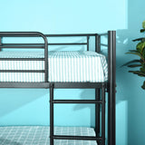 2-seater, 2-story bunk bed in black metal with ladder 90x190cm (mattress not included) - TWIN