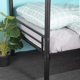 Litera de 2 plazas y 2 plantas de metal negro con escalera de 90x190 cm (colchón no incluido) - TWIN