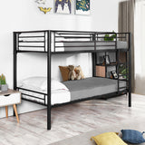 2-seater, 2-story bunk bed in black metal with ladder 90x190cm (mattress not included) - TWIN