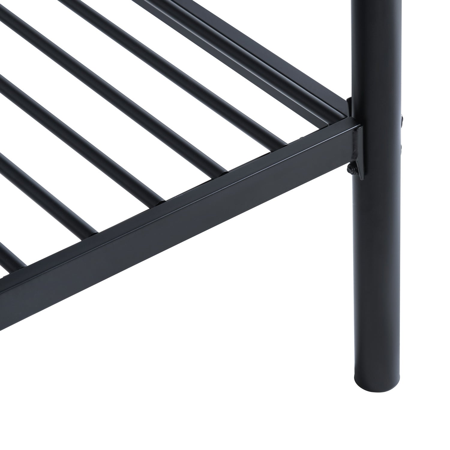 Litera de 4 plazas de metal negro con escalera 140x190cm (colchón no incluido) - TWIN DOUBLE BLACK PLUS