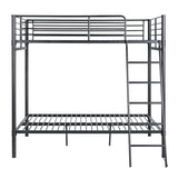 Litera de 4 plazas de metal negro con escalera 140x190cm (colchón no incluido) - TWIN DOUBLE BLACK PLUS