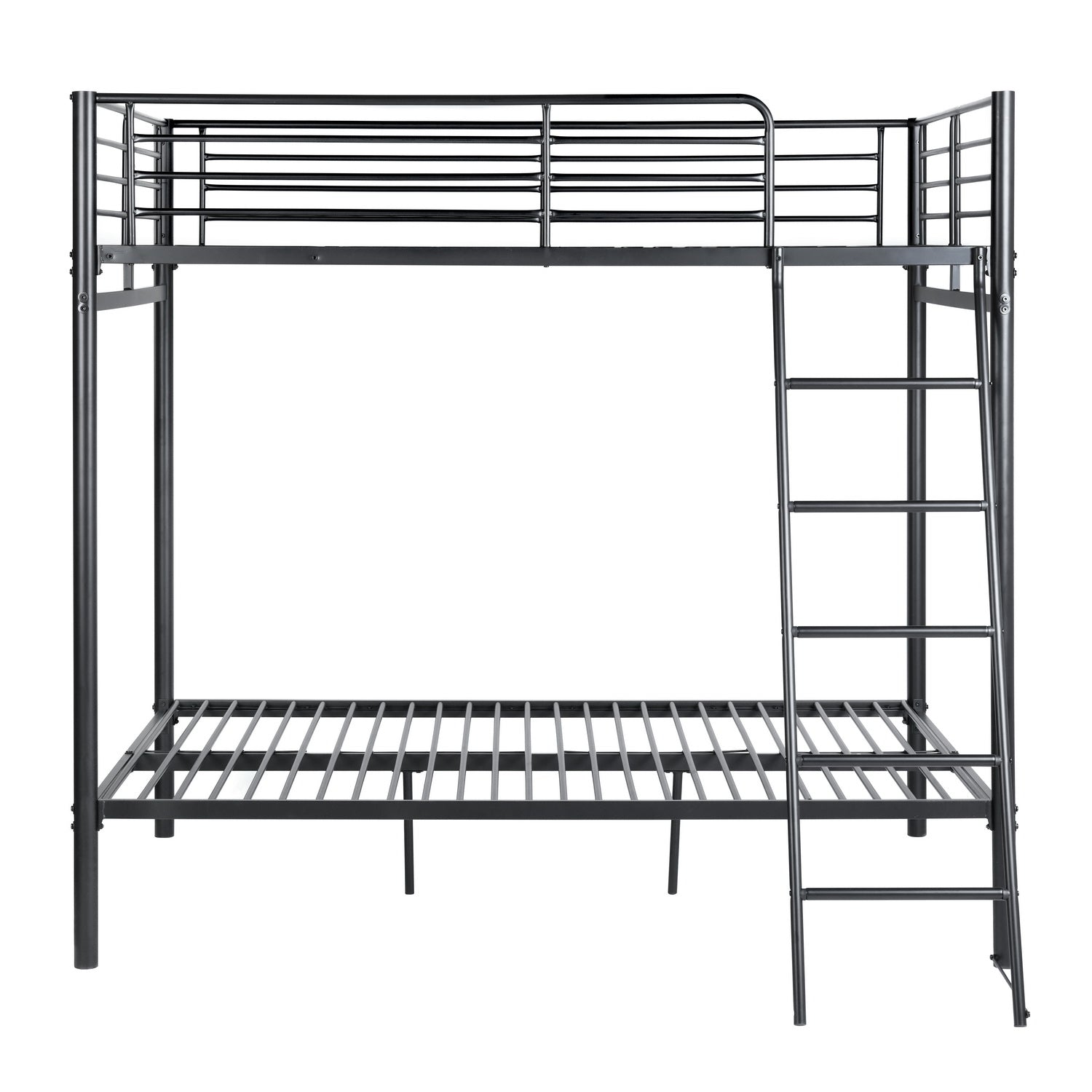 Litera de 4 plazas de metal negro con escalera 140x190cm (colchón no incluido) - TWIN DOUBLE BLACK PLUS