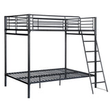 Litera de 4 plazas de metal negro con escalera 140x190cm (colchón no incluido) - TWIN DOUBLE BLACK PLUS